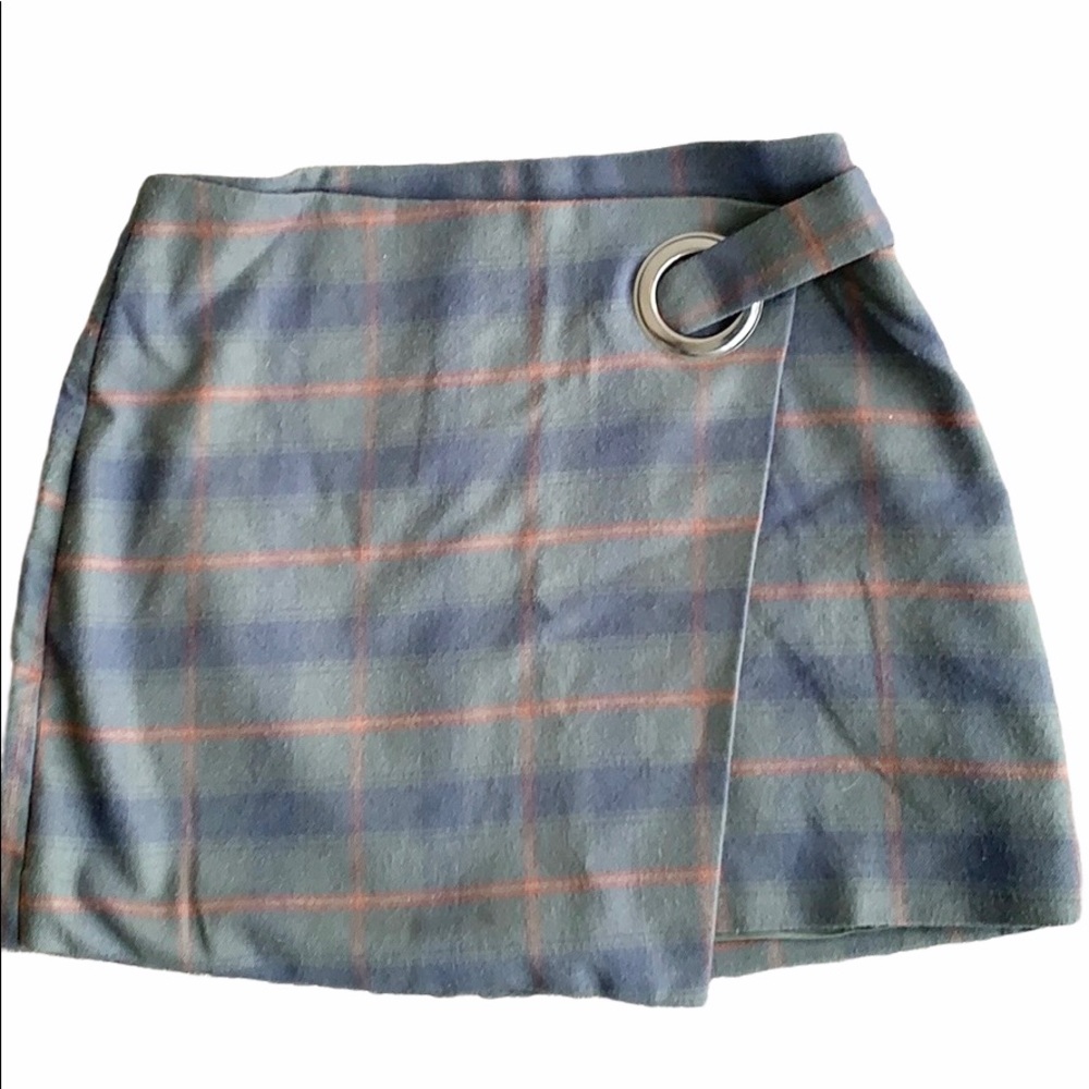 ♦️SOLD♦️Free People Tessa Plaid Faux Wrap Mini Ski - Picture 5 of 13